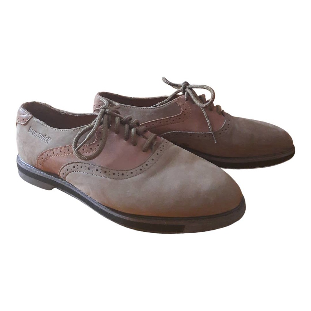 Brunswick Mens Brown Tan Saddle Oxford Bowling Shoes Size 10.5